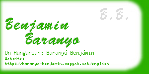 benjamin baranyo business card